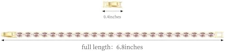 14K Gold Plated Tennis Bracelet for Women – Classic CZ Link Design, Fits 6.0"–7.2" Wrists – Stylish Sparkling Jewelry Gift, Timeless Tennis Bracelets for Women - Image 2